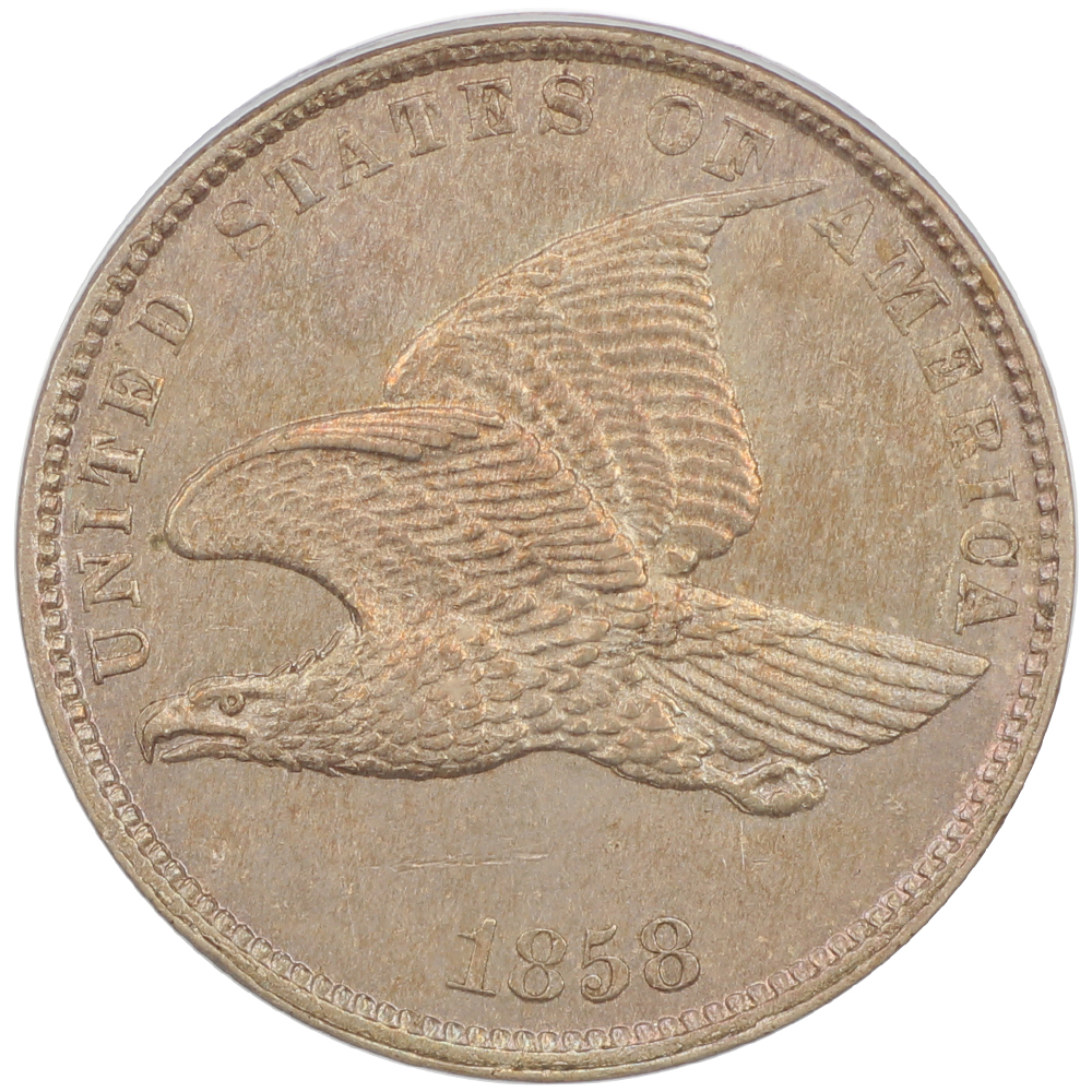image for: 1858 Flying Eagle, Small Letters 1c PCGS MS63
