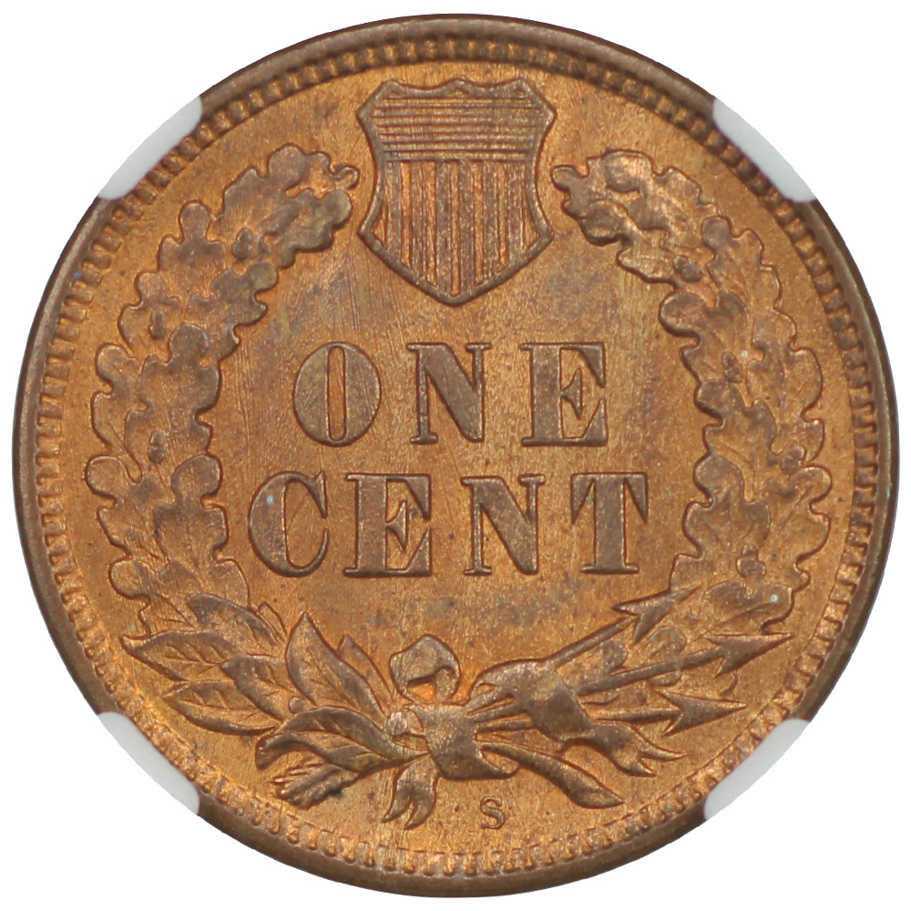 image for: 1909-S Indian 1c NGC MS64 RB
