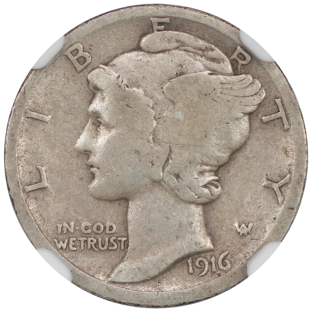 image for: 1916-D 10c NGC F12