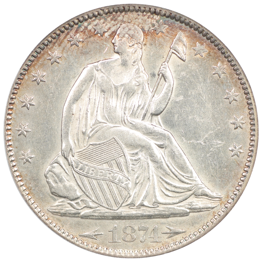 image for: 1874 Arrows 50c PCGS AU55
