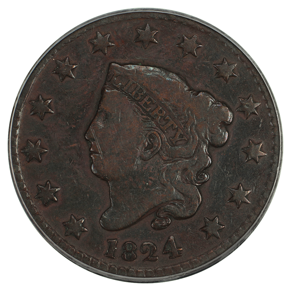 image for: 1824 1c PCGS F12 BN