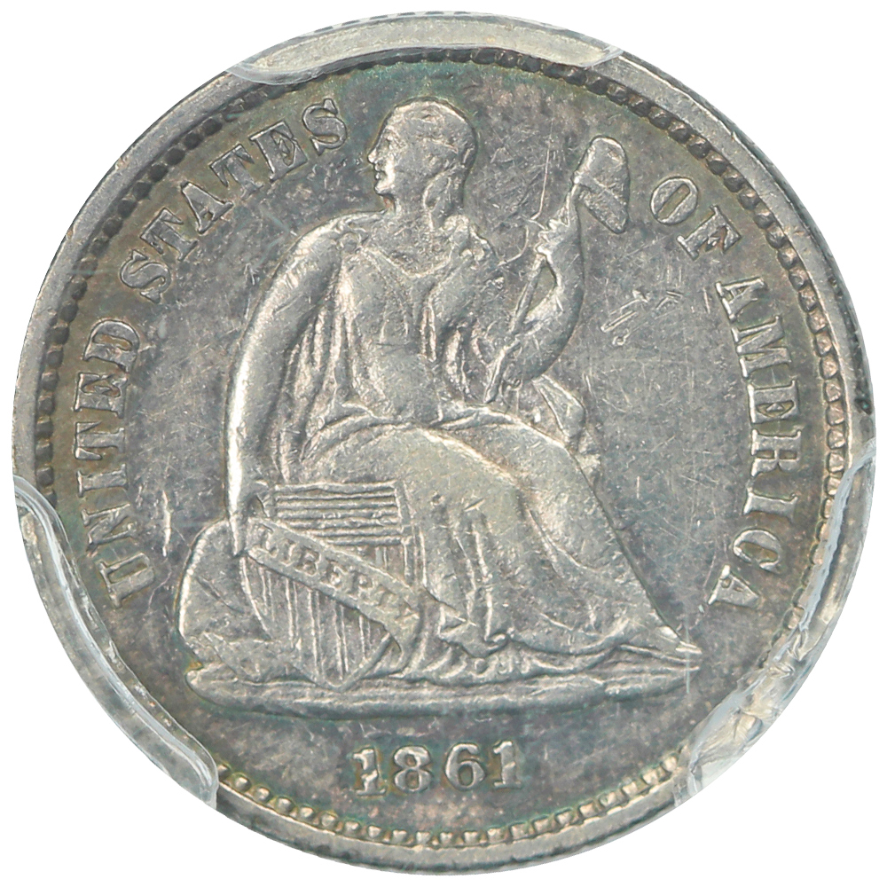 image for: 1861 '1/0'  Overdate H10c PCGS AU50