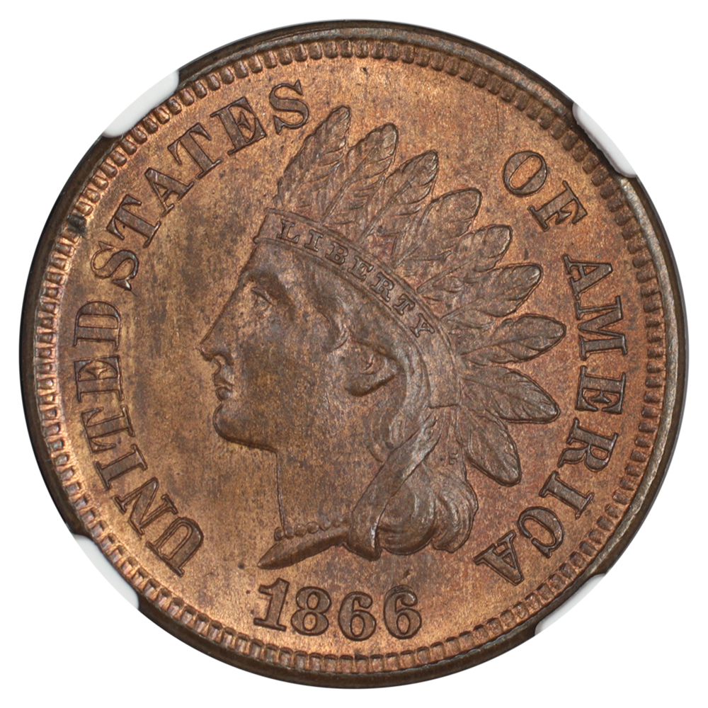 image for: 1866 1c NGC MS64 RB