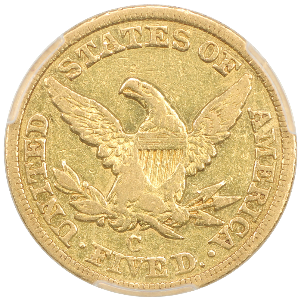 image for: 1849-C $5  PCGS VF35