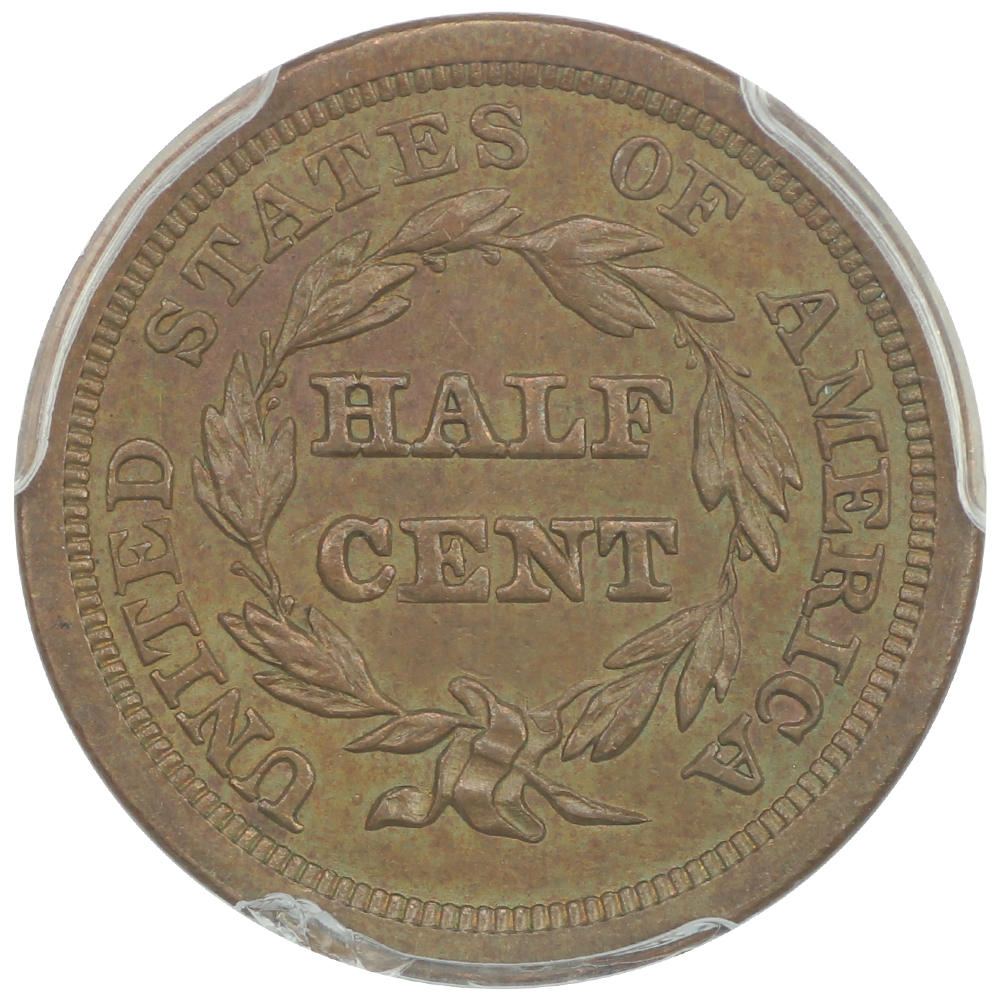 image for: 1851 1/2c PCGS MS62 BN
