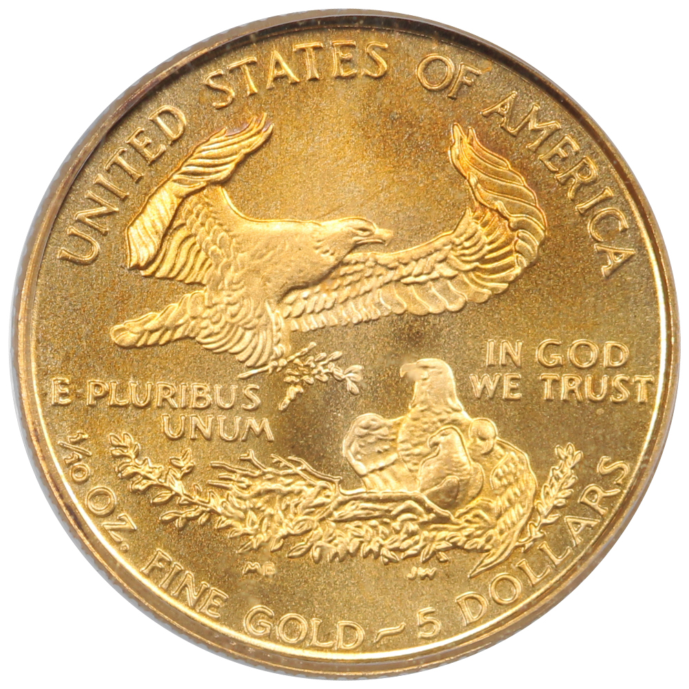 image for: 1999-W Gold Eagle, Unfinished Proof Dies $5  PCGS MS69