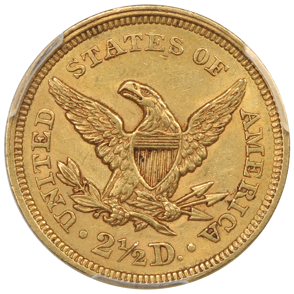 image for: 1856 $2 1/2 PCGS MS61