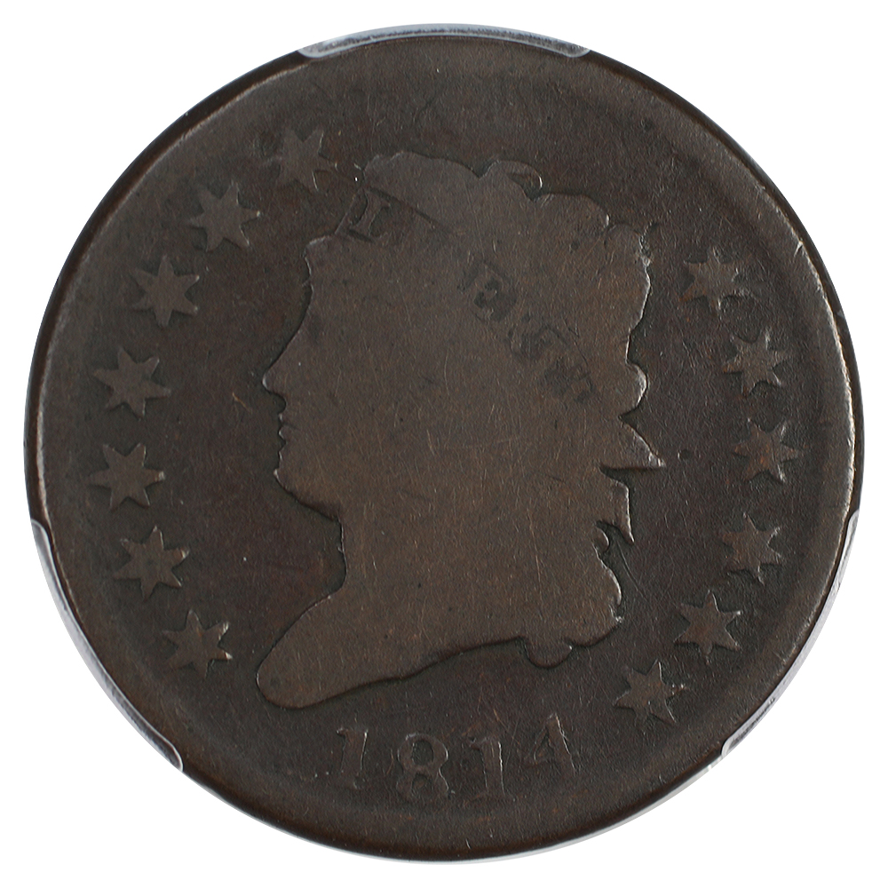 image for: 1814 Plain 4 1c PCGS G6 BN