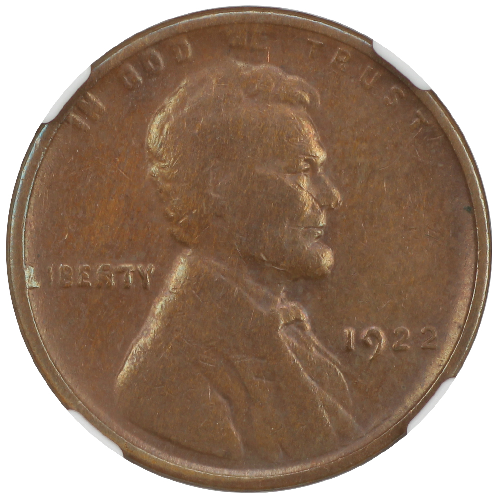 image for: 1922 no D Strong Reverse, Die Pair 2 1c NGC VF25 BN