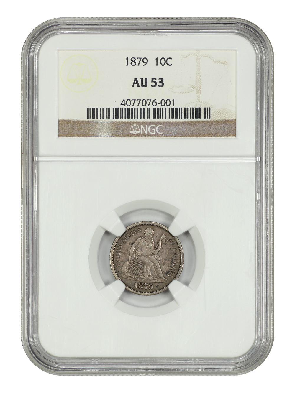 image for: 1879 10c NGC AU53