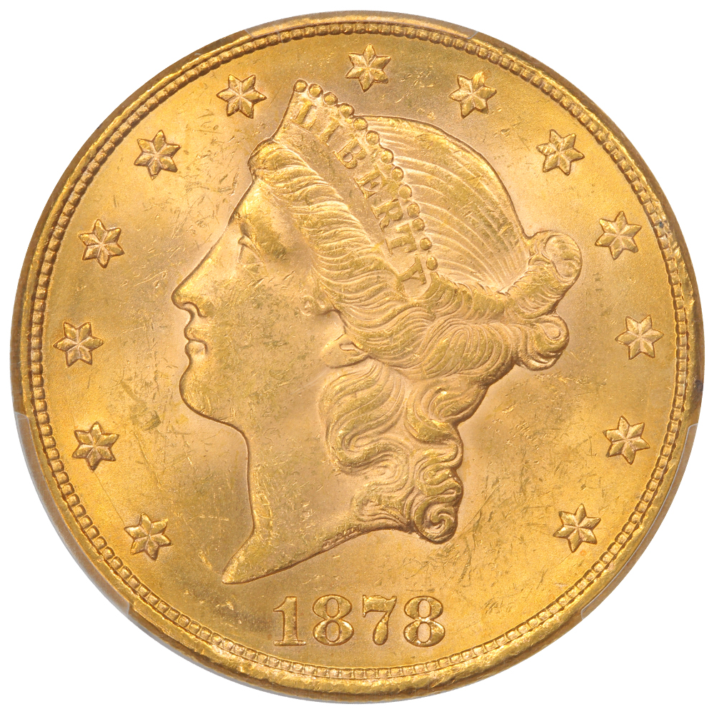 image for: 1878 $20  PCGS MS63