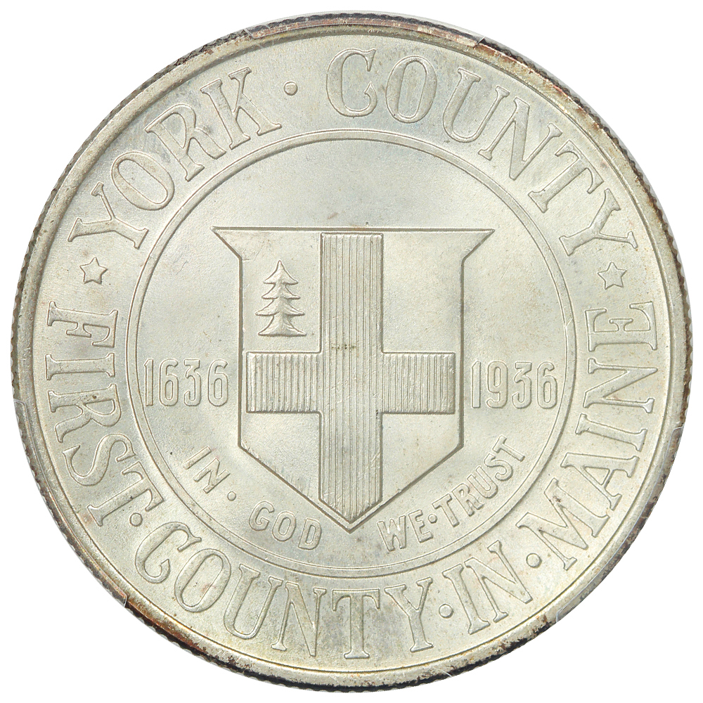 image for: 1936 York County 50c PCGS MS67