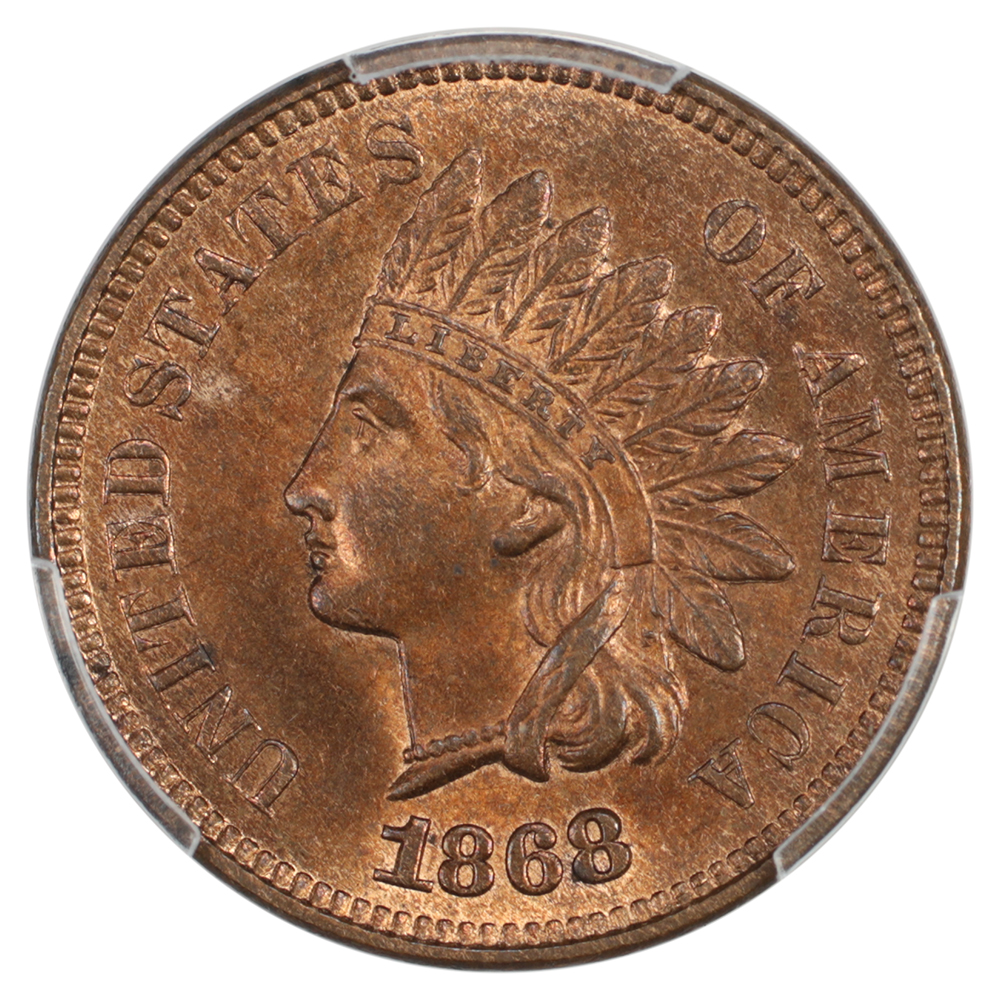 image for: 1868 Doubled Die Obverse, FS-101, S-1 1c PCGS MS64 RB