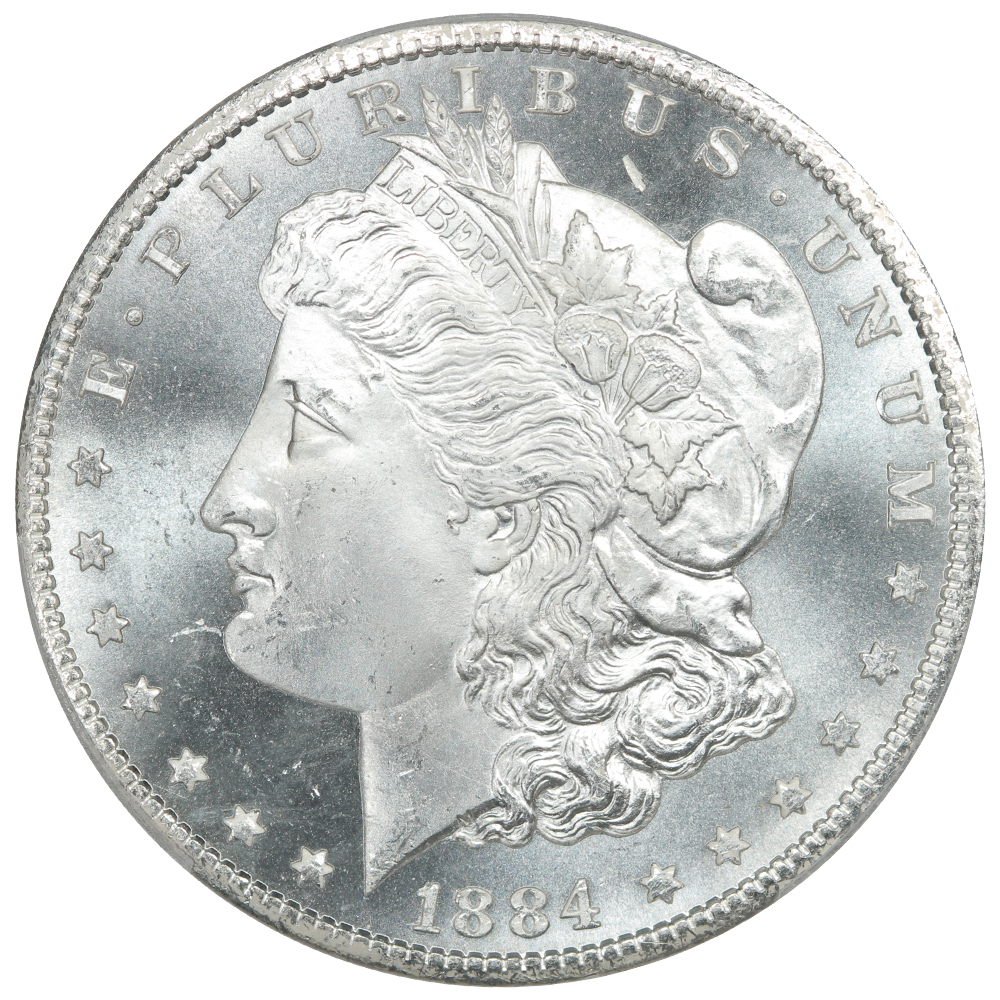 image for: 1884-CC $1  PCGS MS65 PL