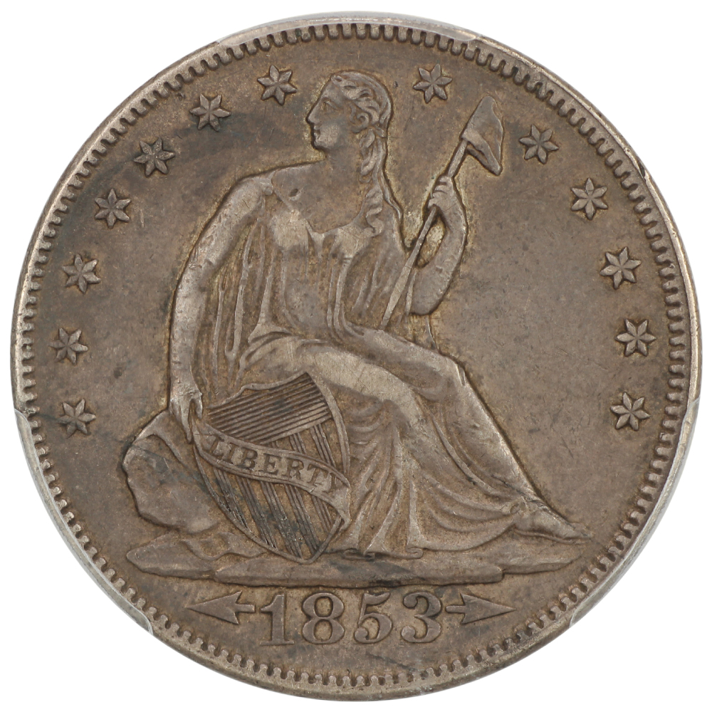 image for: 1853 Arrows & Rays 50c PCGS XF40