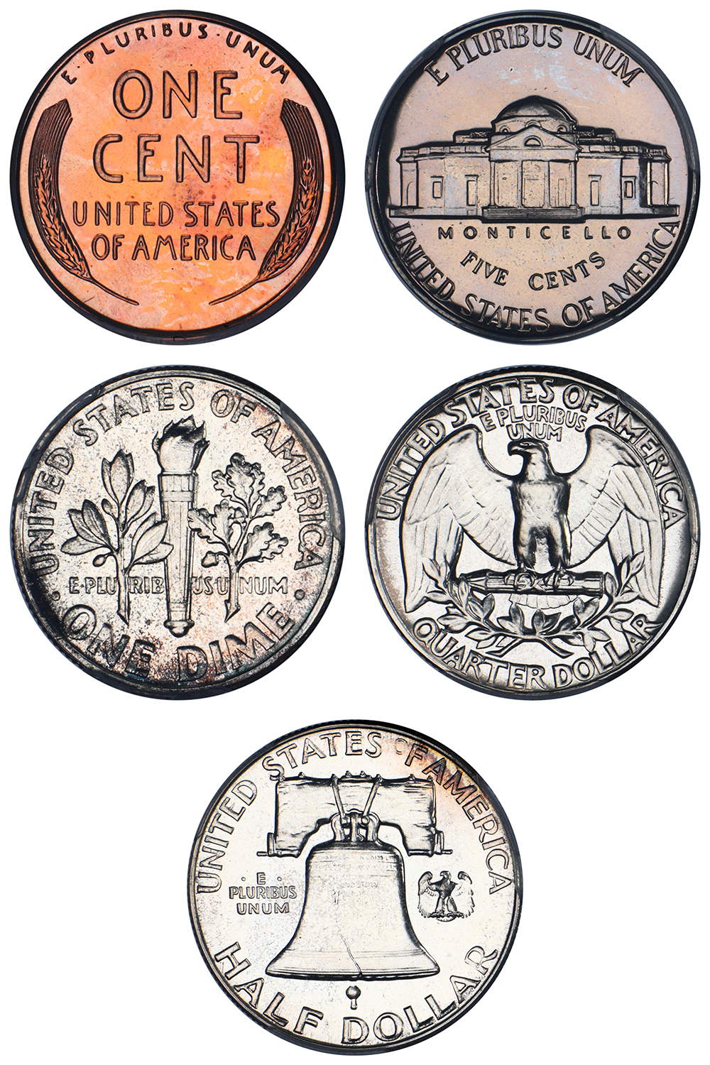 image for: 1952 Proof Set 1c-50c PCGS PR66