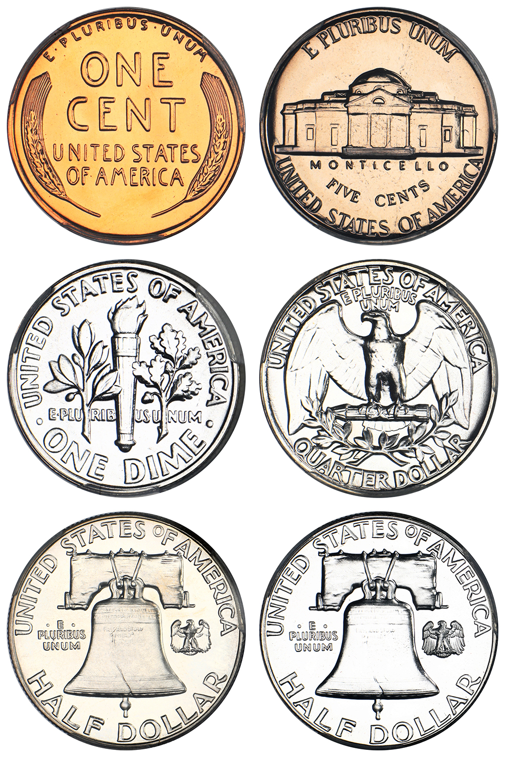 image for: 1956 Proof Set 1c-50c PCGS PR67