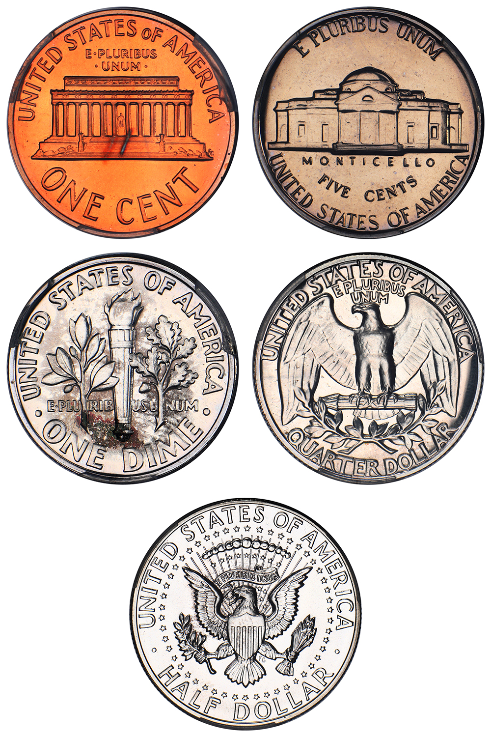 image for: 1964 Proof Set 1c-50c PCGS PR67