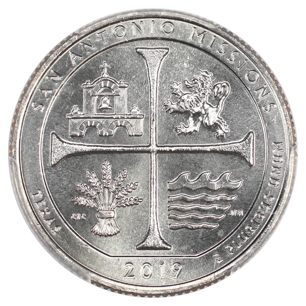 thumbnail for: 2019-W San Antonio Missions 25c PCGS MS66