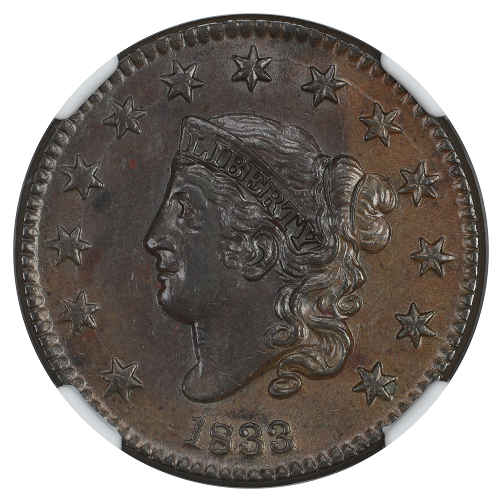 image for: 1833 1c NGC MS62 BN