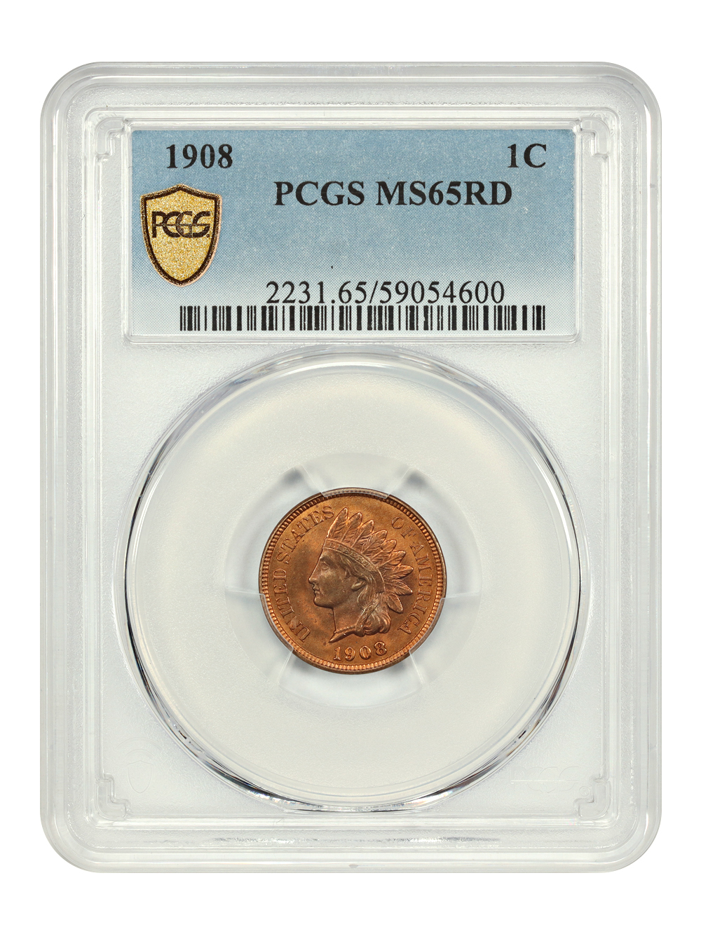 image for: 1908 1c PCGS MS65 RD