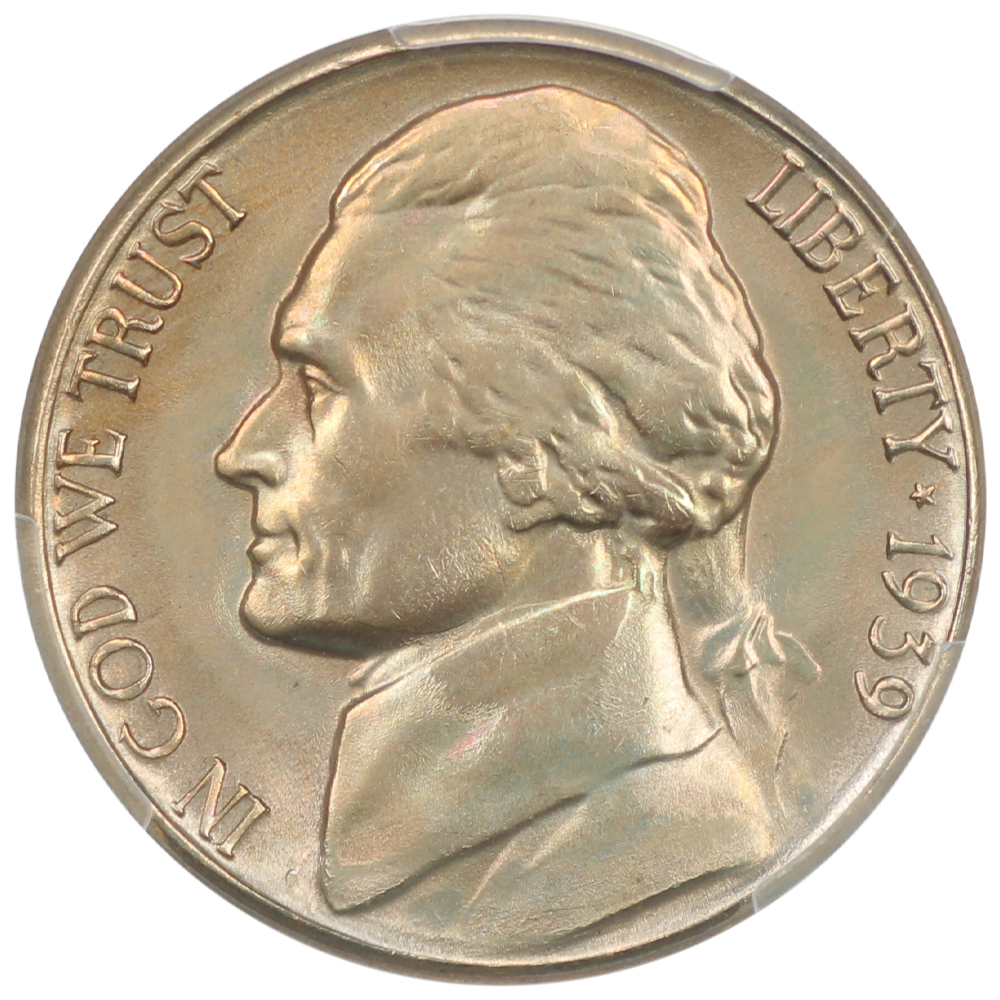 image for: 1939-S Reverse of 1938 5c PCGS MS67
