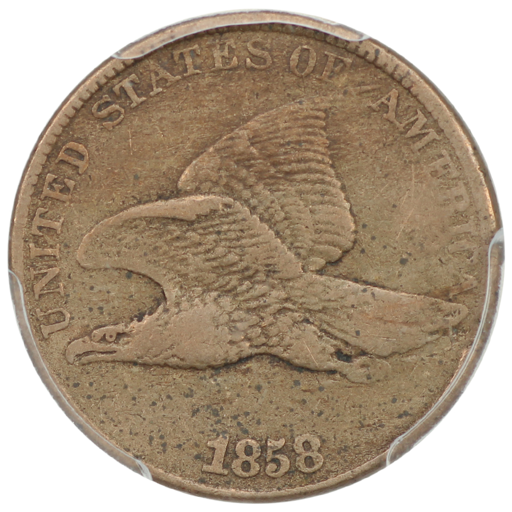 image for: 1858/(7) Flying Eagle, LL, Weak Overdate 1c PCGS VF20