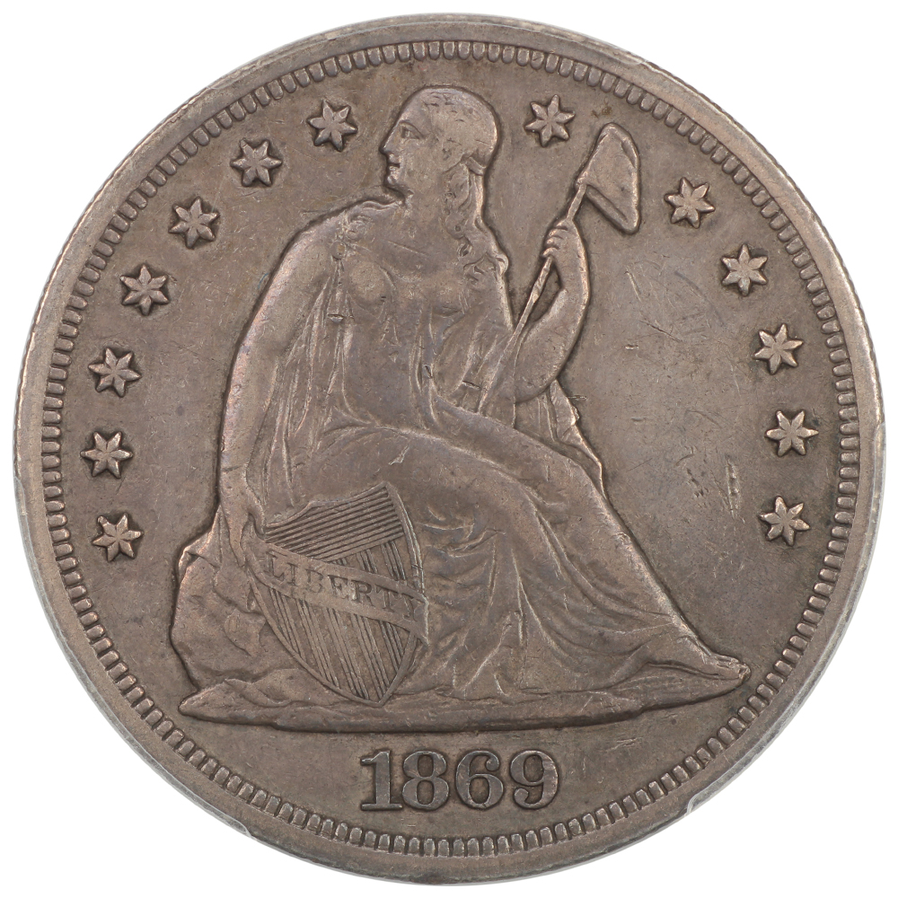 image for: 1869 $1  PCGS XF40