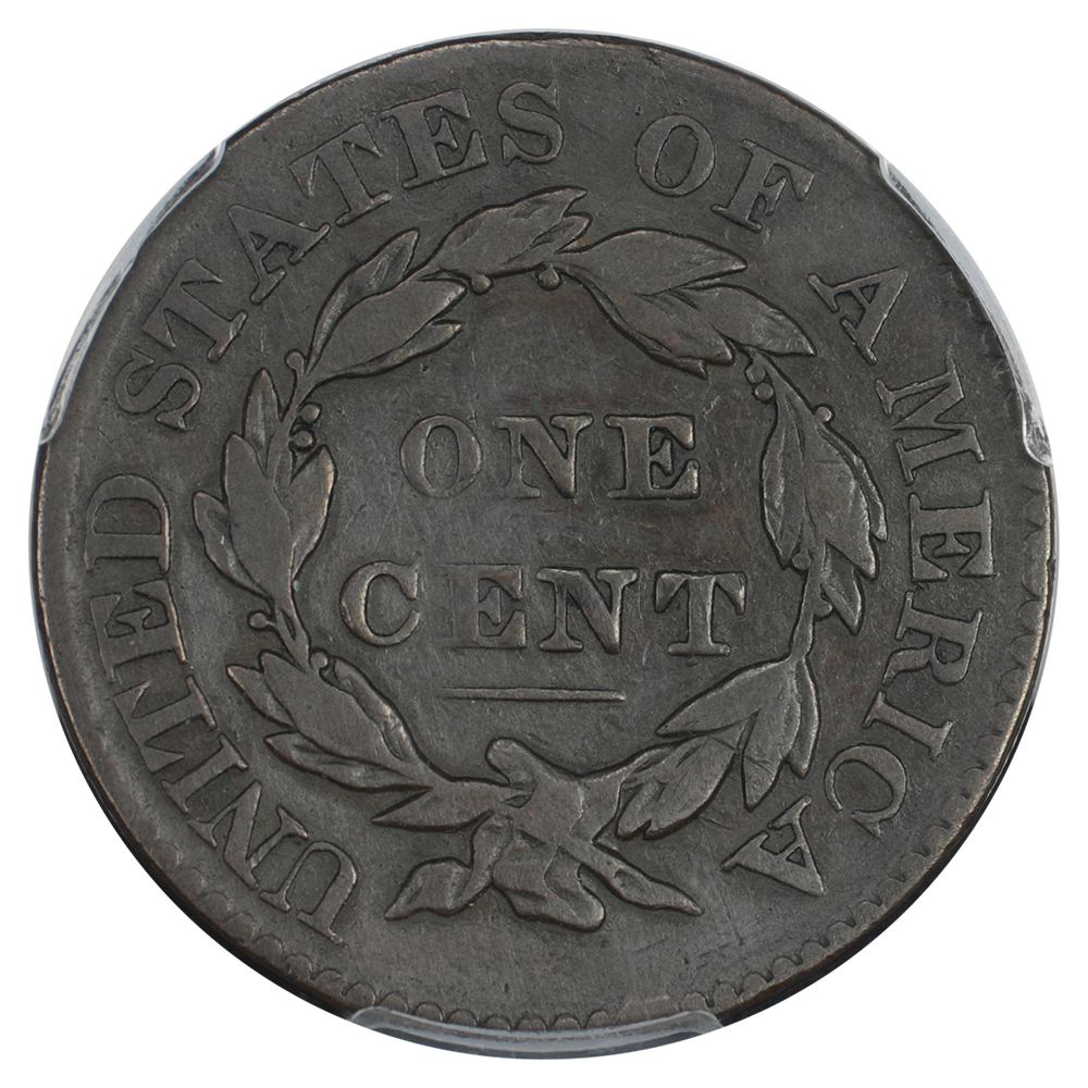 image for: 1828 Small Wide Date, N-10 1c PCGS F12 BN