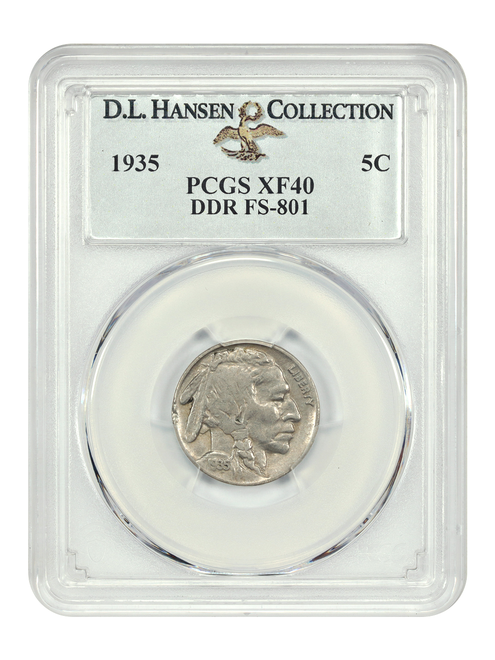 image for: 1935 Doubled Die Reverse, FS-801 5c PCGS XF40