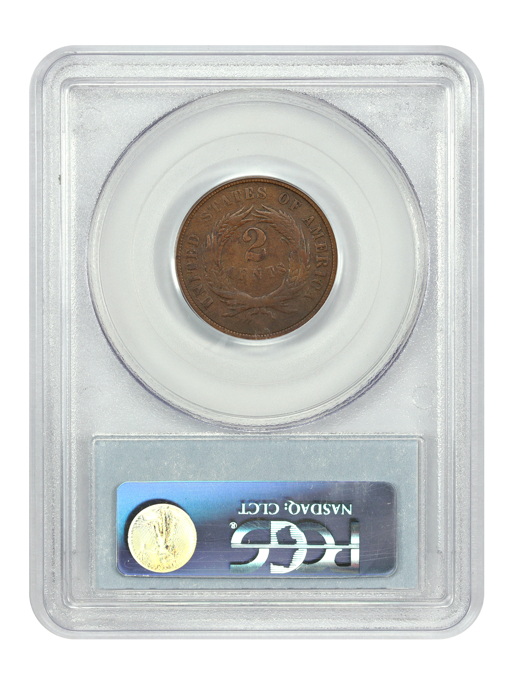 image for: 1867 Doubled Die Obverse  2c PCGS F12 BN
