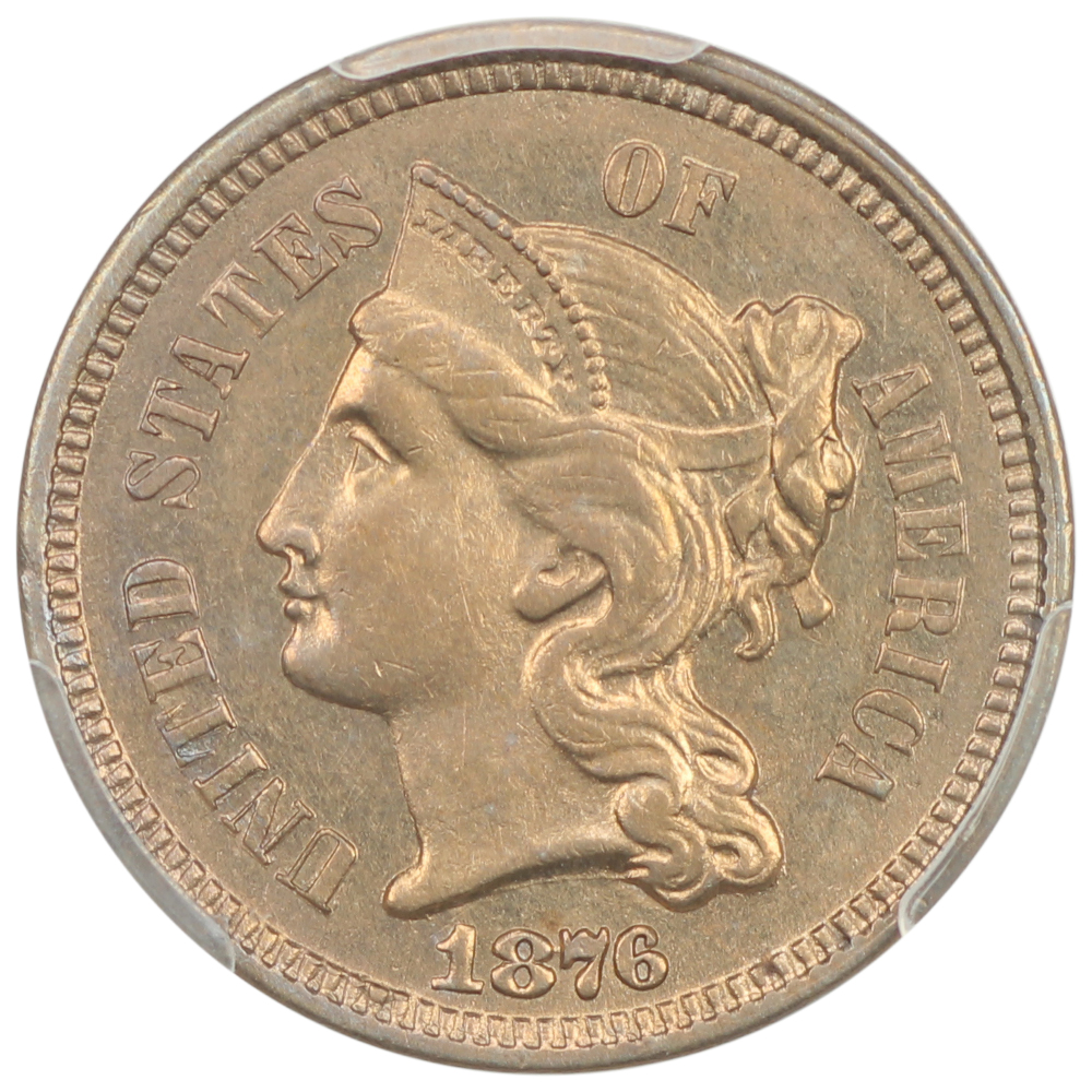 image for: 1876 3cN PCGS AU58