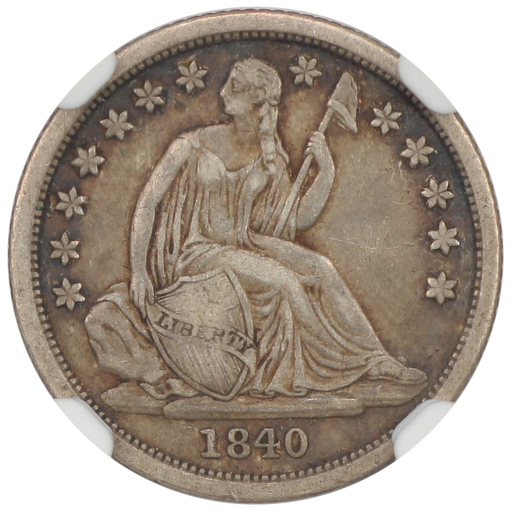 image for: 1840-O No Drapery 10c NGC XF40