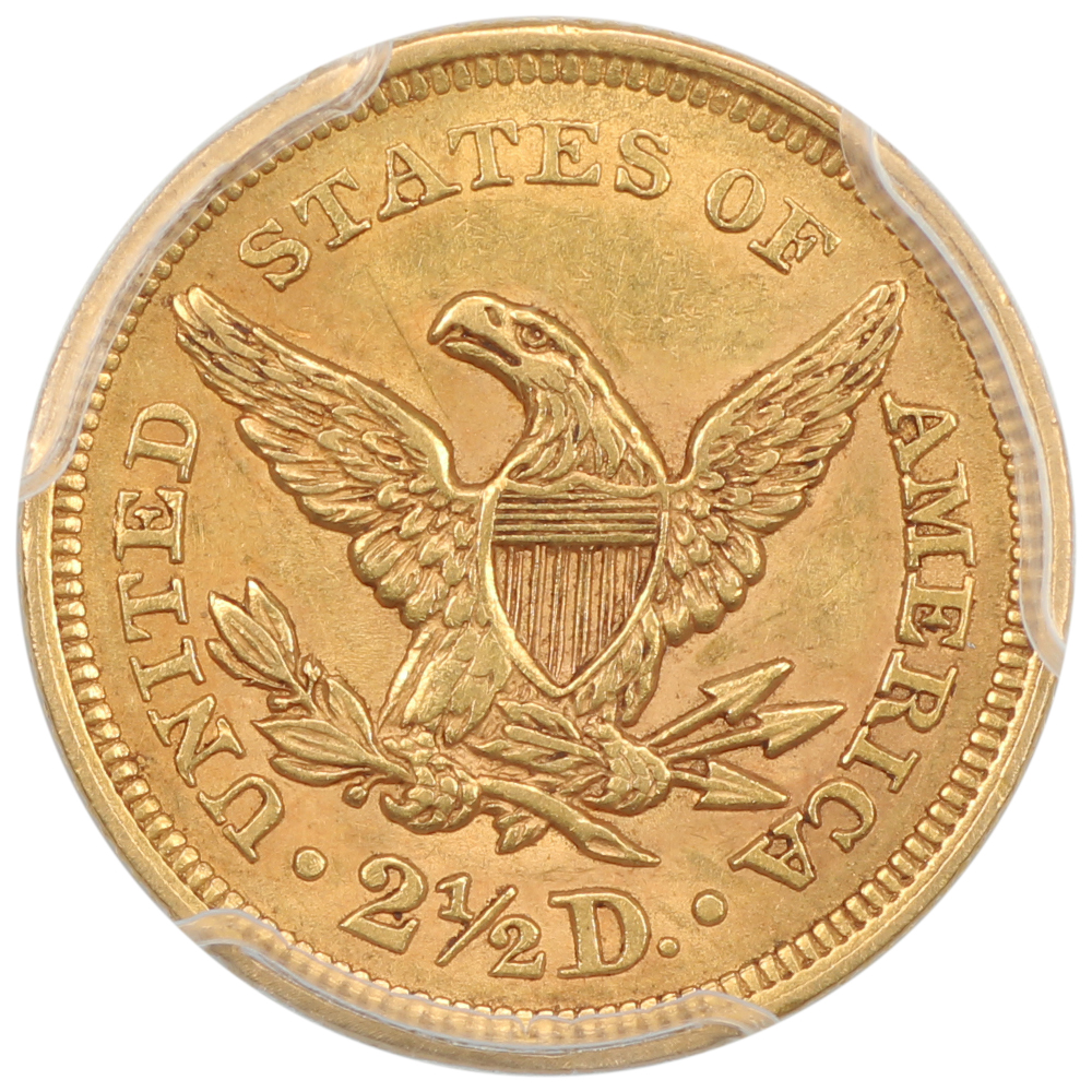 image for: 1856 $2 1/2 PCGS AU58