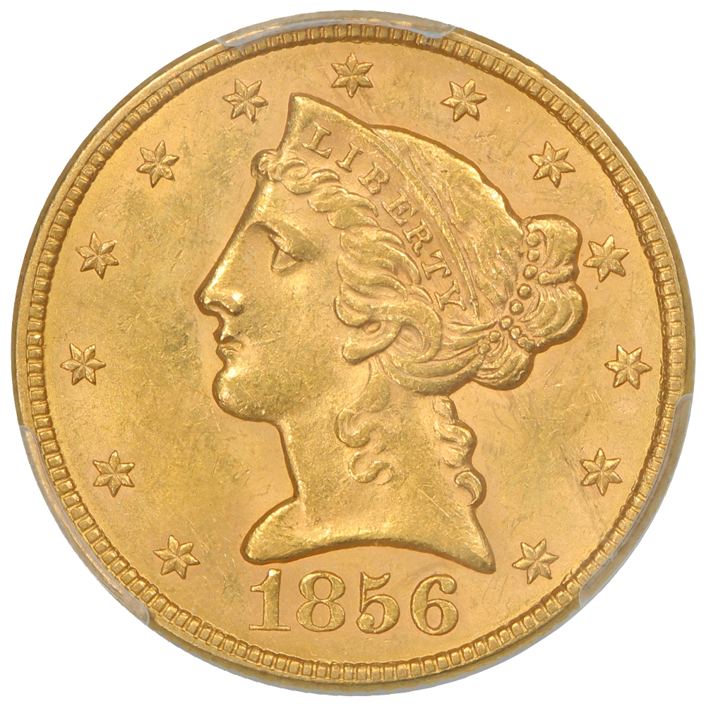 image for: 1856 $5  PCGS MS62