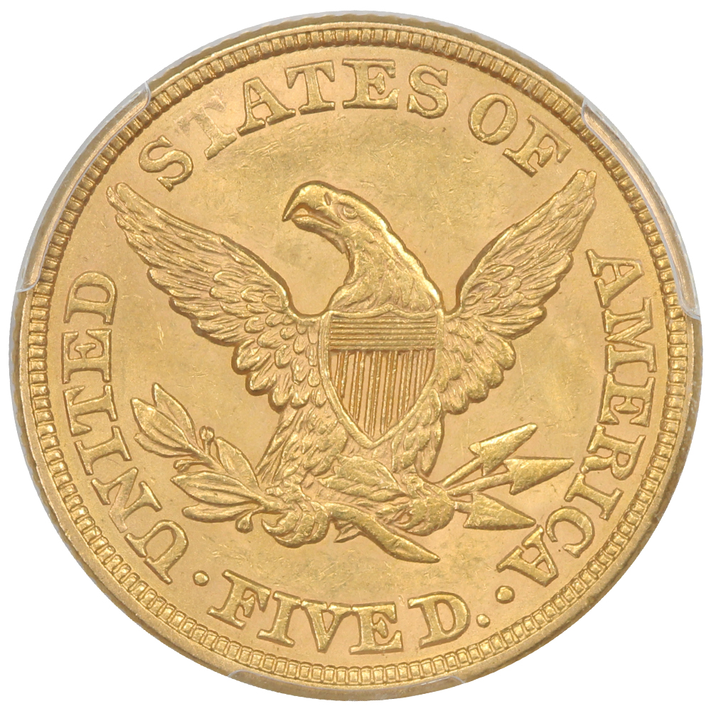 image for: 1856 $5  PCGS MS62