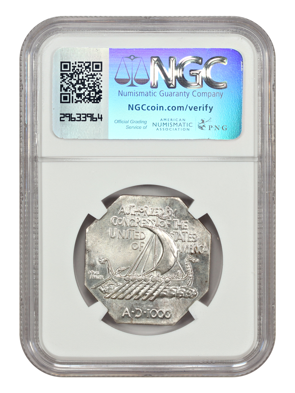 image for: 1925 Norse American, Thick Medal NGC MS67