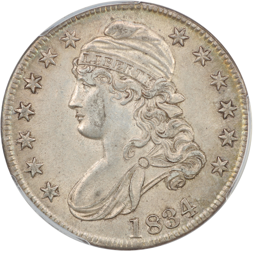 image for: 1834 Large Date, Small Letters 50c PCGS AU55