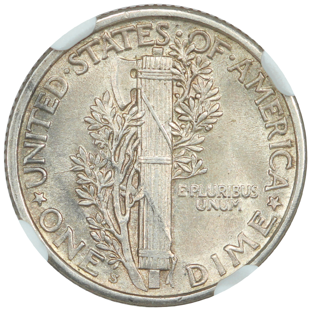 image for: 1919-S 10c NGC AU58 FB