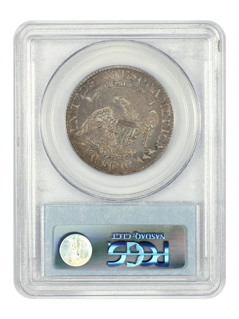 image for: 1828 Curl Base 2, No Knob 50c PCGS VF25