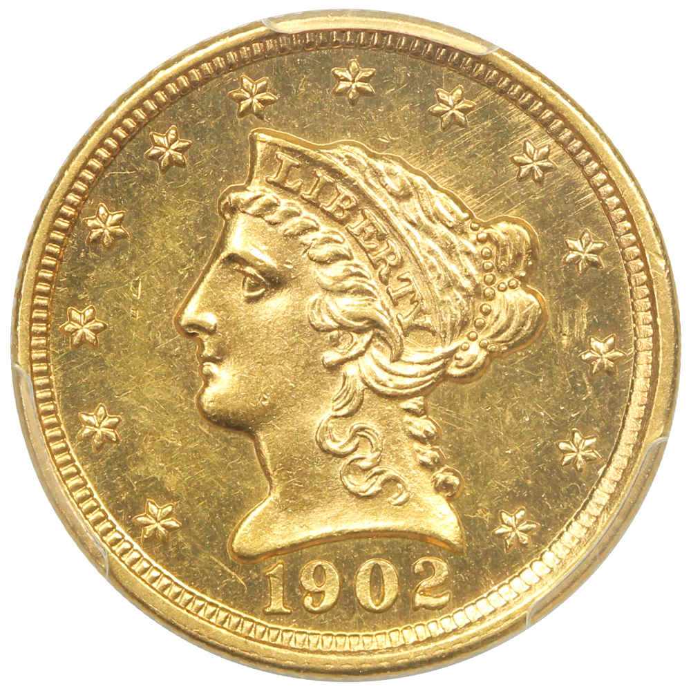 image for: 1902 $2 1/2 PCGS MS62