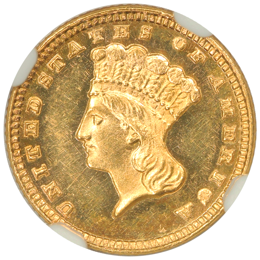 image for: 1885 G$1 NGC MS63