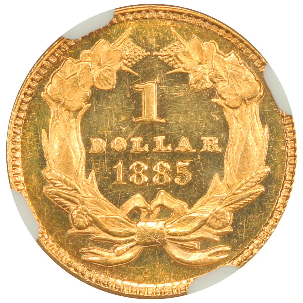 image for: 1885 G$1 NGC MS63