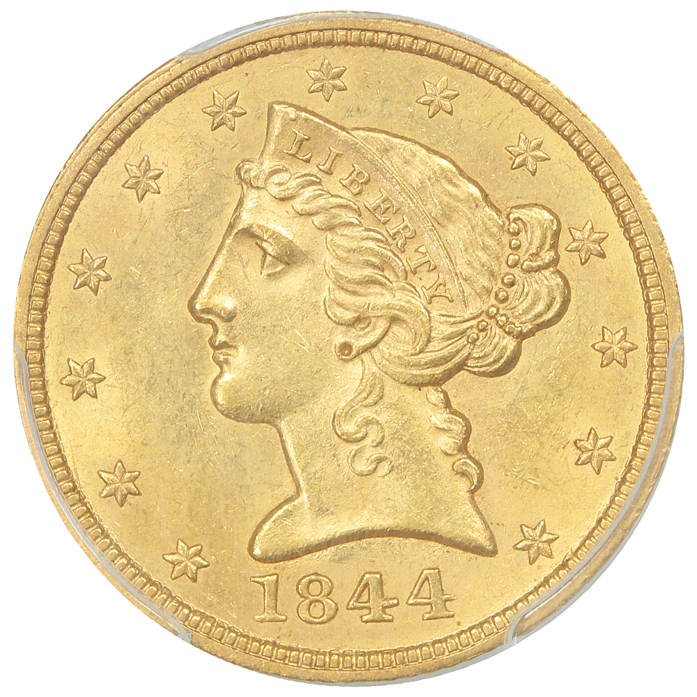image for: 1844 $5  PCGS MS63