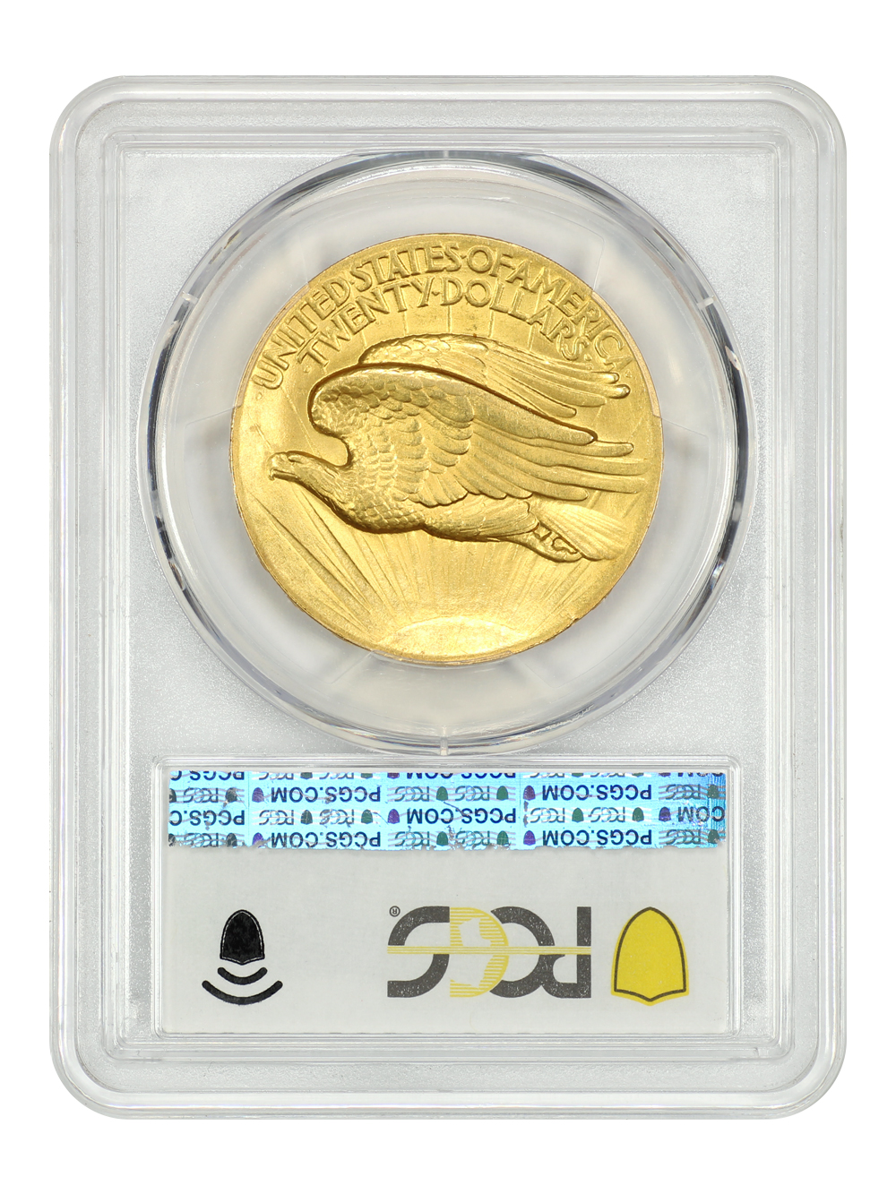 image for: 1907 High Relief, Wire Edge $20  PCGS MS63