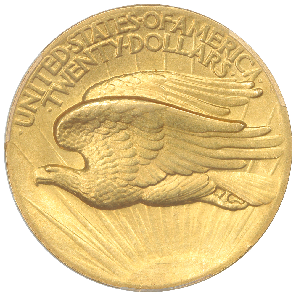 image for: 1907 High Relief, Wire Edge $20  PCGS MS63