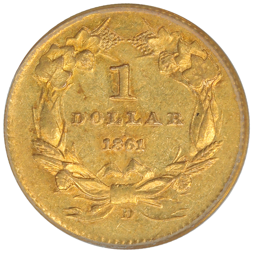 image for: 1861-D G$1 PCGS AU53