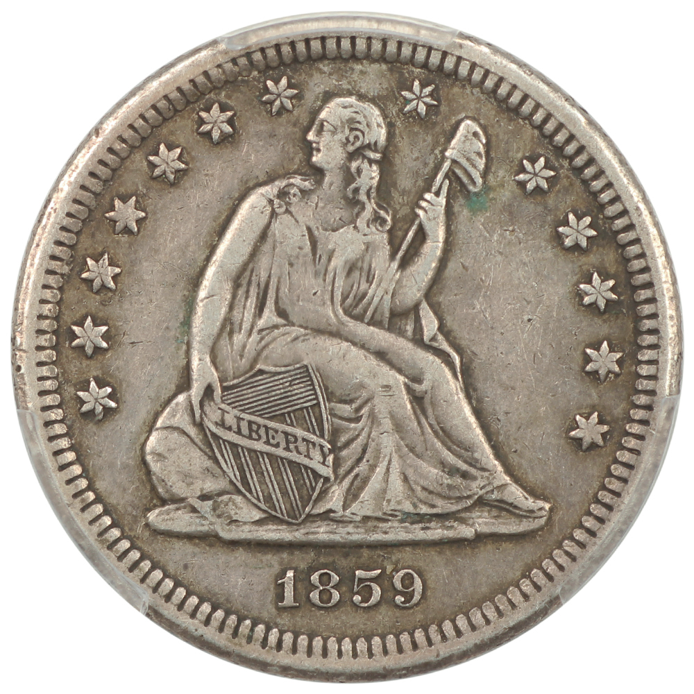 image for: 1859-S 25c PCGS VF35