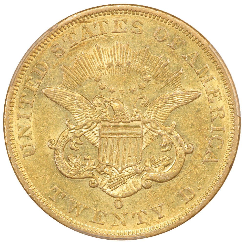 image for: 1861-O $20  PCGS AU55