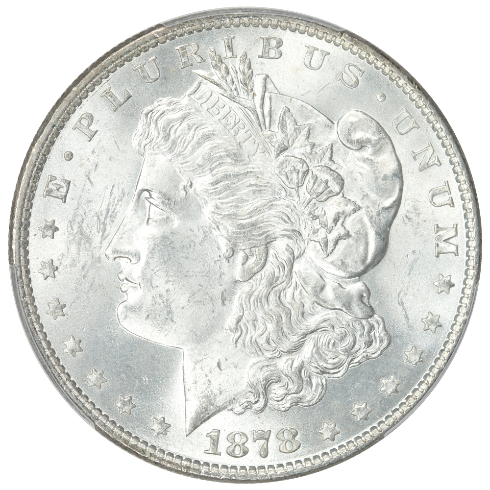 image for: 1878 7TF Reverse of 1879 $1  PCGS MS63